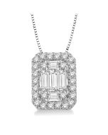 Dione Dione Emerald Shape Halo Fusion Diamond Pendant