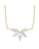 Marquise Shape Chevron Diamond Necklace