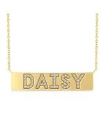 Block 'Daisy' Diamond Nameplate Necklace