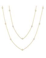 Minerva Bezel Set Diamond Station Long Necklace