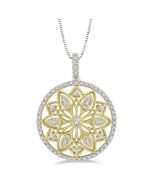 Aurora Nyx Floral Circle Diamond Fashion Pendant