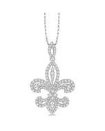 Quince Aster Fleur De Lis Diamond Pendant
