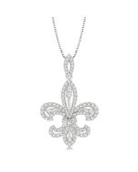 Minerva Felina Fleur De Lis Diamond Pendant