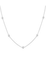 Bezel Set Diamond Station Necklace