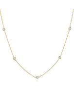 Bezel Set Diamond Station Necklace