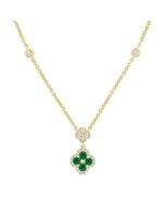 Seraph Clover Gemstone & Diamond Station Necklace