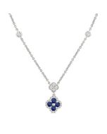Echo Clover Gemstone & Diamond Station Necklace