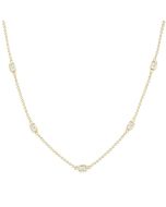 River Emerald Shape Diamond Station Necklace