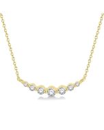 Zephyr Laurel Graduated Diamond Fixed Smile Necklace