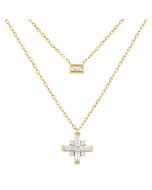 Baguette Diamond Layered Necklace