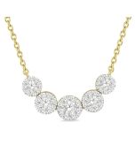 Regalia Symphony Round Shape 5 Stone Shine Bright Essential Diamond Smile Necklace