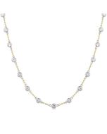 Clover Bezel Set Diamond Station Necklace