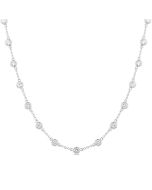 Echo Bezel Set Diamond Station Necklace