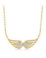 Heritage Clover Angel Wings Diamond Necklace