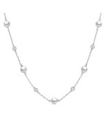 Pearl & Diamond Station Necklace