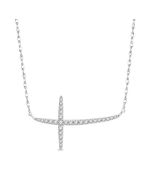 Quiana Umber Sideway Cross Diamond Fashion Necklace