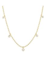 Round Station Ball Diamond Chain Necklace