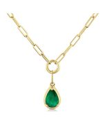 Solstice Pear Shape Paperclip Gemstone Pendant