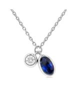 Oval Shape Bezel Set Gemstone & Diamond Pendant