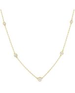 Lilith Marigold Bezel Set Graduated Diamond Station Necklace