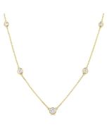Sonata Finesse Bezel Set Graduated Diamond Station Necklace