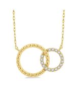 Mallow Aster Circle Interlock Diamond Fashion Pendant