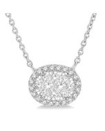 Fable Cinder Oval Shape East-West Halo Shine Bright Essential Diamond Pendant