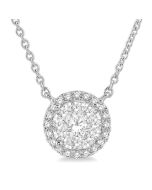 Quiana Mallow Round Shape Halo Shine Bright Essential Diamond Pendant