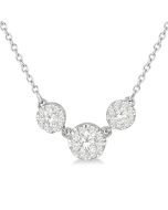 Round Shape Past Present & Future Shine Bright Essential Diamond Necklace