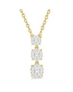 Gale Gaia Round Shape Past Present & Future Shine Bright Diamond Pendant