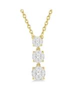 Iolanthe Delphine Round Shape Past Present & Future Shine Bright Diamond Pendant