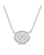 Oval Shape East-West Shine Bright Essential Diamond Necklace