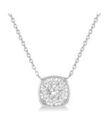 Brisa Oleander Cushion Shape Shine Bright Essential Diamond Pendant