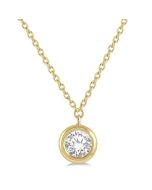Luna Isolde Round Shape Bezel Set Diamond Pendant
