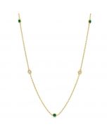 Gemstone & Diamond Station Necklace