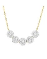 Evadne Seraph Round Shape 5 Stone Shine Bright Essential Diamond Smile Necklace