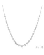 Halfway Graduated Bezel Set Diamond Tennis Necklace