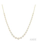 Halfway Graduated Bezel Set Diamond Tennis Necklace