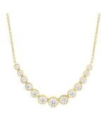 Solstice Allure Bezel Set Graduated Diamond Smile Necklace