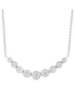 Orchid Sovereign Bezel Set Graduated Diamond Smile Necklace