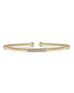 14K Yellow Gold Bujukan Bead Bangle with Diamonds