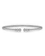 14K White Gold Bujukan Diamonds Split Bangle