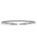 14K White Gold Bujukan Diamond Spikes Split Bangle