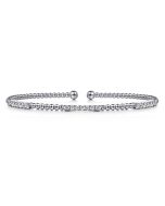 14K White Gold Bujukan Diamond Stations Bangle