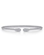 14K White Gold Bujukan Diamond Teardrops Bangle