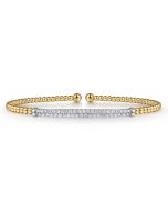 14K Yellow Gold Bujukan Diamond Bar Split Bangle