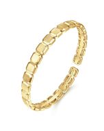 14K Yellow Gold Open Cuff Hexagon Bangle