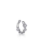 14K White Gold Single Diamond Square Ear Cuff Earring