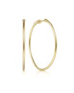 14K Yellow Gold 40mm Round Classic Hoop Earrings