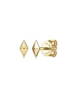 14K Yellow Gold Pyramid Stud Earrings